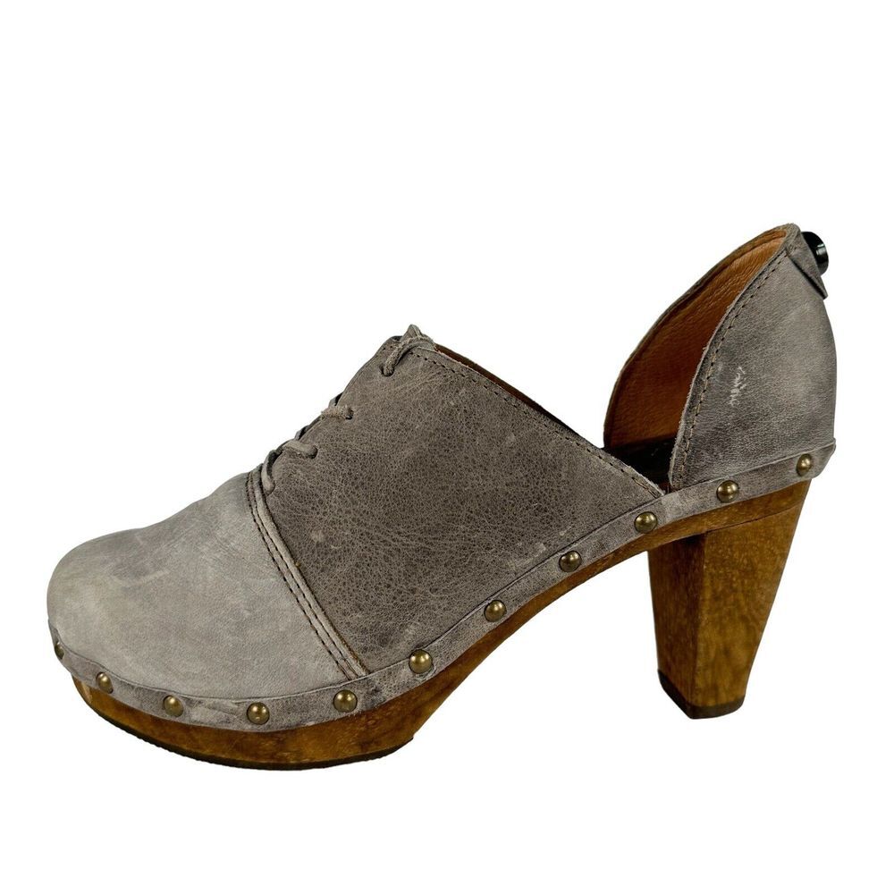 Sanita Theadora Womens Size 39 / 8.5-9 US‎ Heel Clog Stone Brown Lace Up Leather